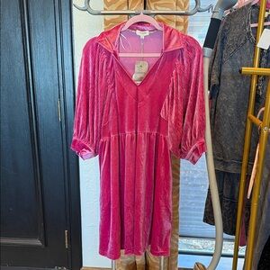 UMGEE Fuchsia Velvet Dress